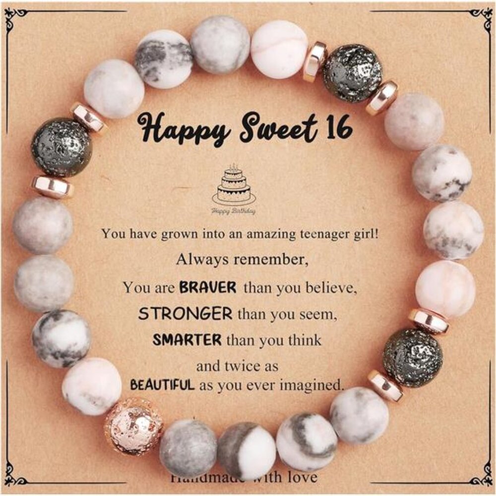 Natural Stone Bracelet Birthday Gifts for Women Mom Daughter Grandma Sister